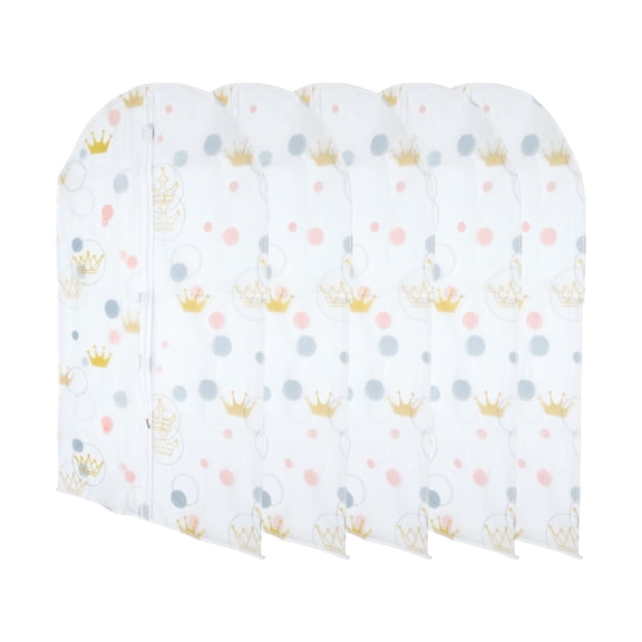 Unique Bargains 5 Pcs Dustproof Zipper Garment Bag for Closet Clear 31.5"x23.62"