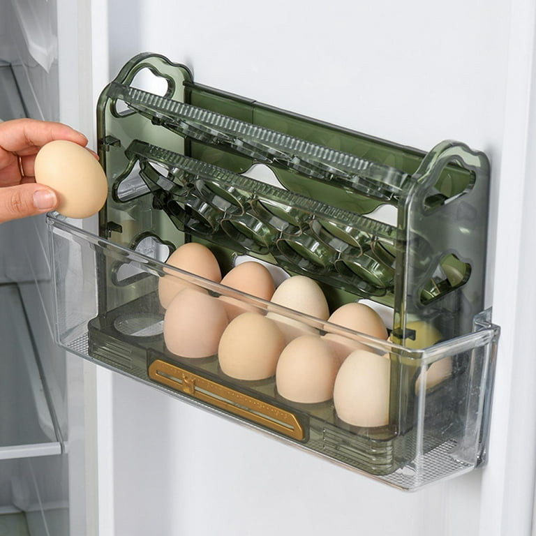 30 Grid Egg Holder Fridge Eggs Organizer with Handle for Pantry