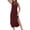 Wine, variant on Women's Maxi Dress, Casual Loose Fit V Neck Sleeveless Beach Sundress, Comfortable Stretch Fabric Summer Dress