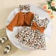 thumbnail image 2 of enyan Little Girl Outfits Girls Outfits 2PCS Sets Toddler Dresses Casual Fall Outfits For Baby Girls Fashionable Sleeveless Dress Brown,2-3 Years, 2 of 7