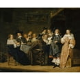 thumbnail image 3 of Palamedes Palamedesz 18x15 Black Modern Framed Museum Art Print Titled - Company at Table, 3 of 5