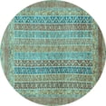 thumbnail image 1 of Ahgly Company Indoor Round Abstract Light Blue Modern Area Rugs, 8' Round, 1 of 4