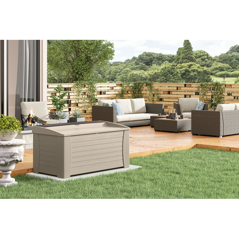 Suncast L X 134Gallons Peppercorn Plastic Deck Box In The, 45 OFF