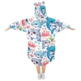 thumbnail image 2 of Wearable Blanket Christmas Hoodie for with Sea Animal - Shark and Dolphin Flannel Hooded Blanket with Pockets and Sleeves Suitable, 2 of 7