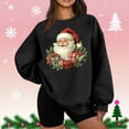 thumbnail image 2 of Lorytime Oversized Sweatshirt for Women Christmas Santa Claus Plush Shirt Crew Neck Long Sleeve Pullover Loose Tops, 2 of 5