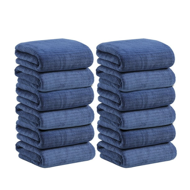 Toallas para el Baño 12 Piezas Toallas de Baño, Toallas Absorbentes Suaves de Algodón Grueso, Toallas de Regalo para Lavar la Cara Del Hogar Toallas de Baño Blancas