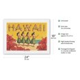 thumbnail image 2 of Hawaii - Hula Dancers - Vintage Hawaiian Travel Poster by Kerne Erickson - Japanese Unryu Rice Paper Art Print (Unframed) 18 x 24 in, 2 of 4