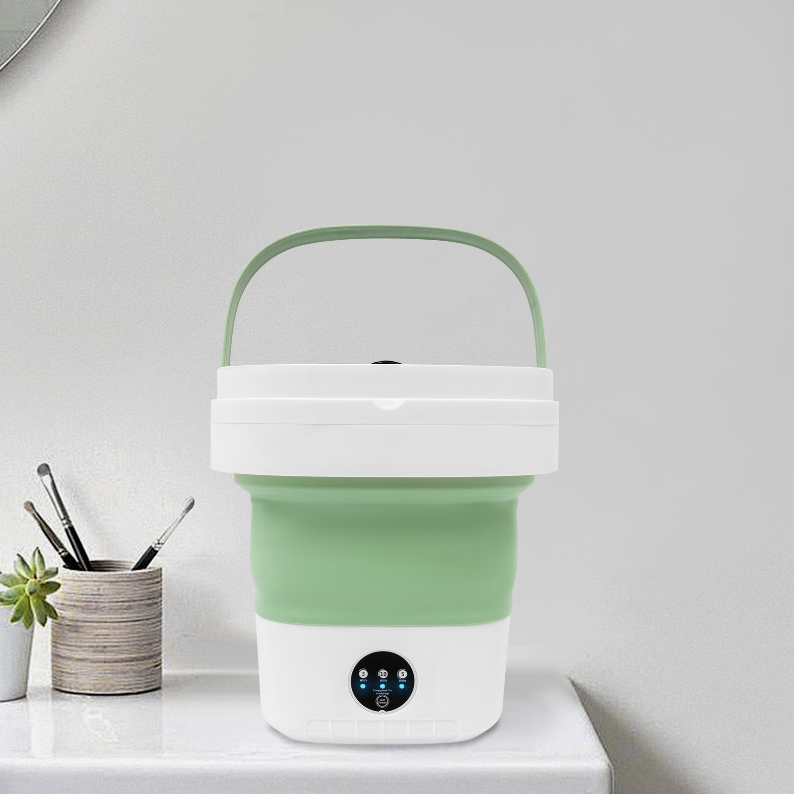 1 PCS Green Portable Washing Machine, Mini Foldable Washing Machine, Large Capacity Foldable Washing Machine