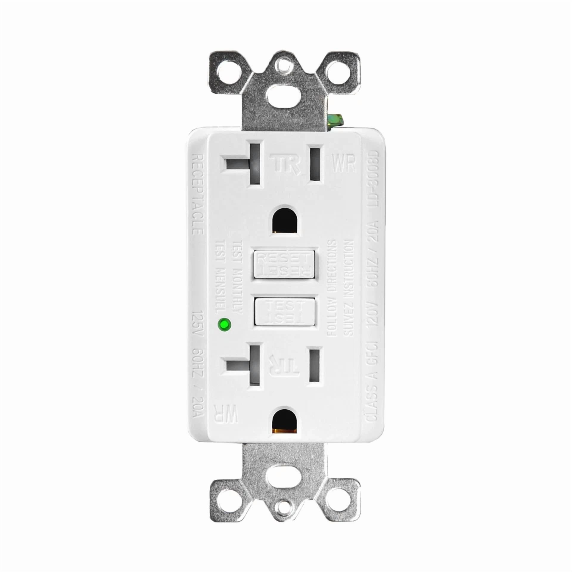 CRESTIN- 20 Amp Gfi Outlet Duplex Receptacle Ground Fault Circuit Interrupter Tr Wr White