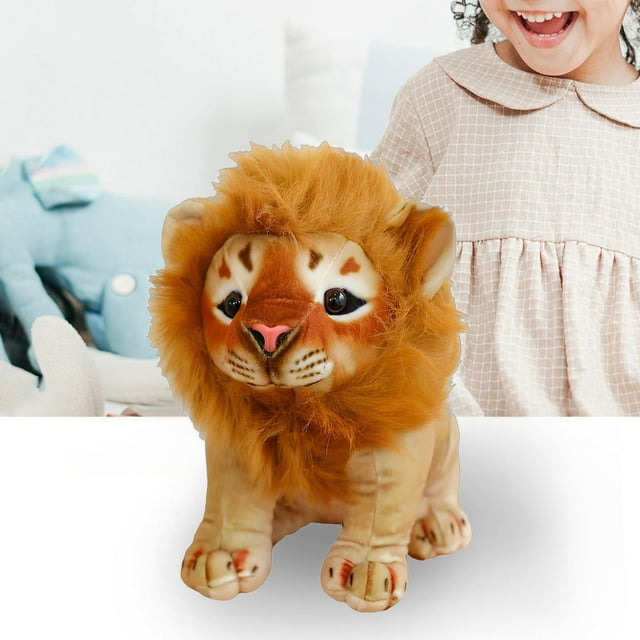 BELOVING Jouet en Peluche Doux Dessin Animé Lion Mignon Câlin Jouet Doux pour Compagnon Jouet 35cm