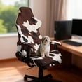thumbnail image 3 of XYZCANDO Brown Cow Print Computer Chair Slipcover Set of 4 Gaming Chair Protective Cover with Zipper Anti-Slip Chair Protector Keeps Your Chair Cool and Clean, 3 of 7