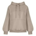 thumbnail image 4 of kpoplk Womens Oversized Hoodies Lantern sleeve Fleece Sweatshirts 2024 Fall Loose Pullover Teen Girls Preppy Top Clothes(Khaki,S), 4 of 6
