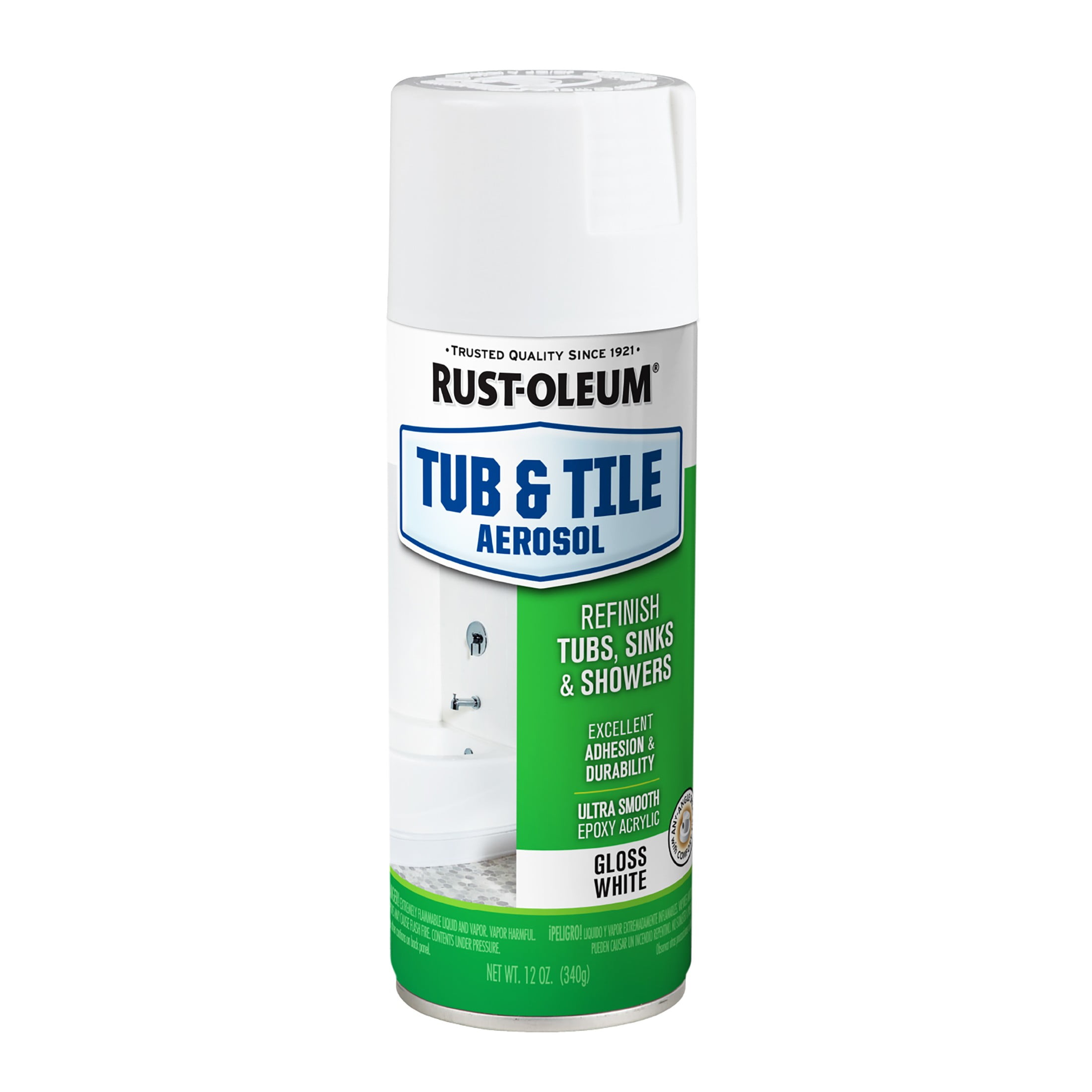 うぱ White, Rust-Oleum Tub and Tile Aerosol Paint-280882, 12 oz