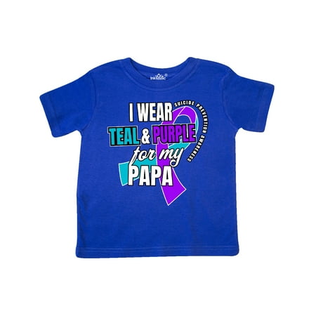

Inktastic Suicide Prevention I Wear Teal and Purple for My Papa Gift Toddler Boy or Toddler Girl T-Shirt