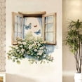 thumbnail image 2 of Adhesivo de pared de PVC con mariposas y flores, imitación de ventana, 30 x 60 cm, 2 of 3