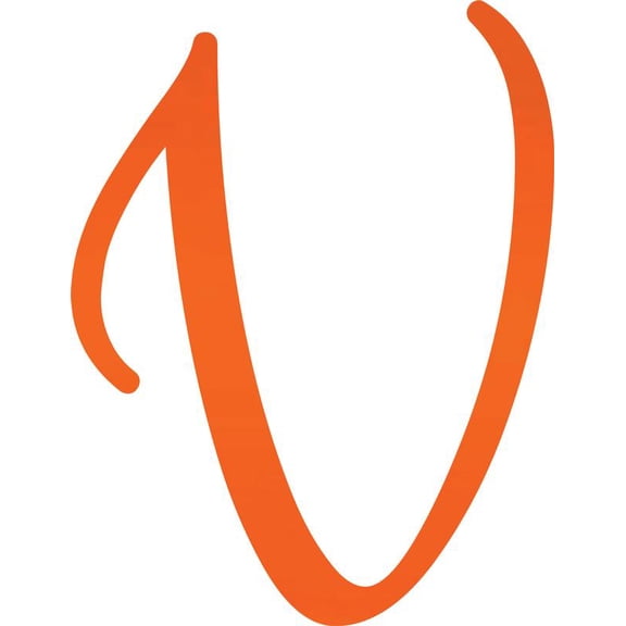 Acrylic Sign Letters,Wedding V Script, 2'' Tall Fluorescent Orange Alphabet