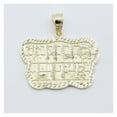 thumbnail image 3 of Diamond-Cut "Thug Life" Medallion Pendant Unisex Adult 10K Yellow Gold , All Sizes - Goldum NYC, 3 of 4