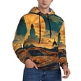 thumbnail image 2 of Kdxio Sunset Desert Journey Print Mens Casual Hooded Collar Drawstring Hoodies Pullover Sweatshirts Casual Long Sleeve Shirts-3X-Large, 2 of 7