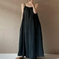 thumbnail image 4 of Bixock Maxi Dress for Women,Dress for Women Round Neck Loose Double Layer Hem Casual Dress, 4 of 5