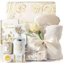 Christmas Birthday Gifts for Women Spa Care Package, Self Care Gift Baskets, Get Well Soon Gifts for Women, Thinking of You Sympathy Gift Box for Mom Her Friend Sister Wife, Beige