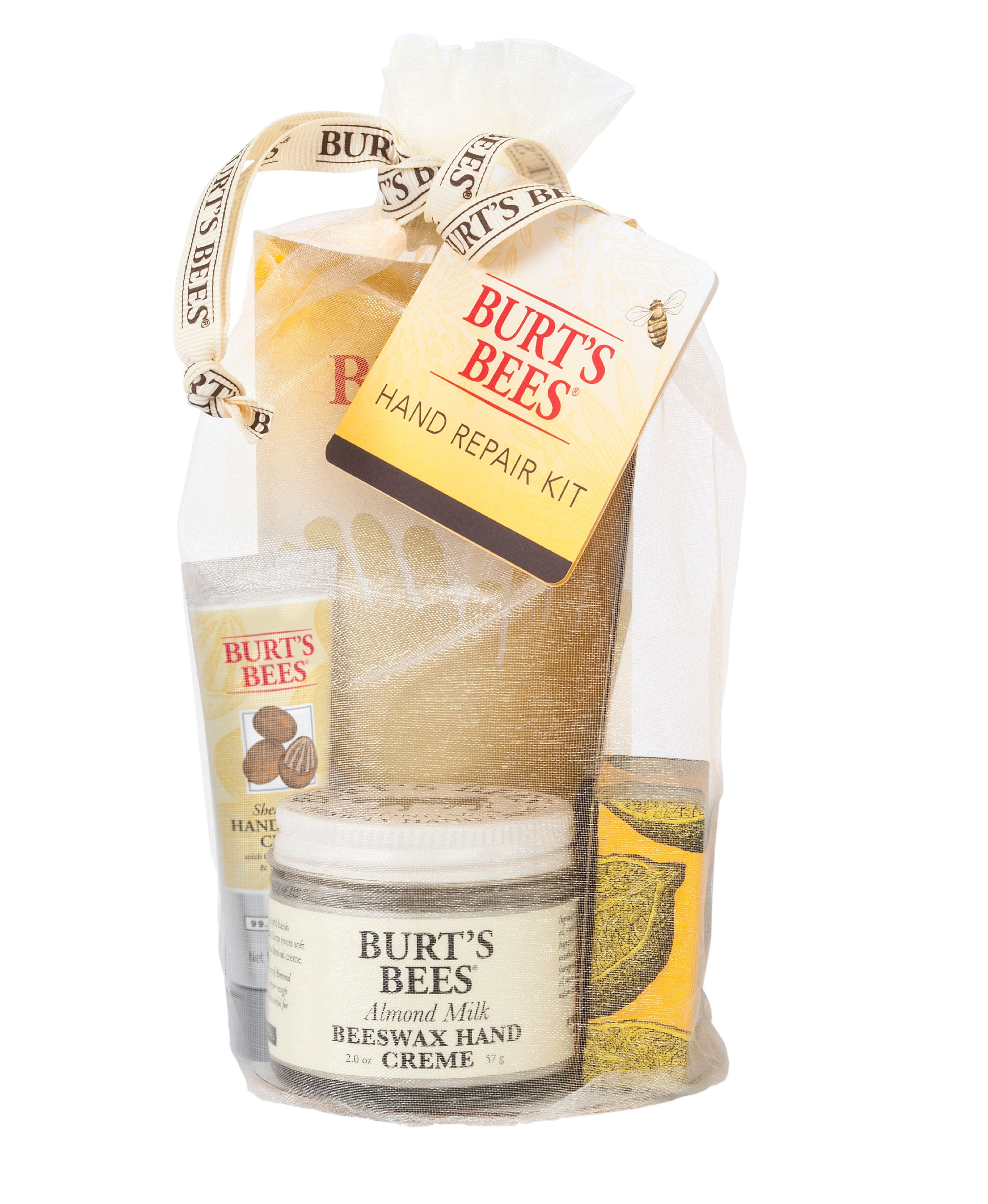 Burt's Bees Hand Repair Gift Set, 3 Hand Creams plus Gloves Almond