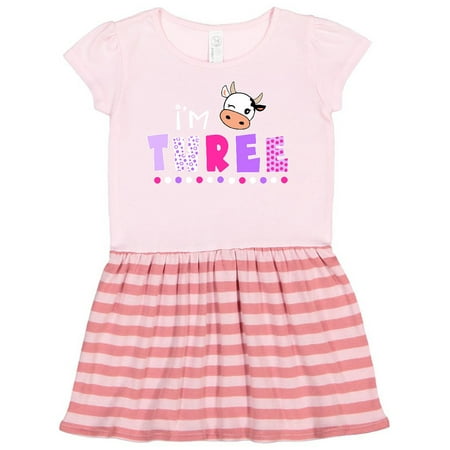 

Inktastic I m 3 Cute Cow and Polka Dots Gift Toddler Girl Dress