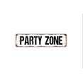 thumbnail image 1 of Letrero de metal rústico para zona de fiesta o placa para puerta con nombre Tamaño: 4 x 16 pulgadas, 1 of 4