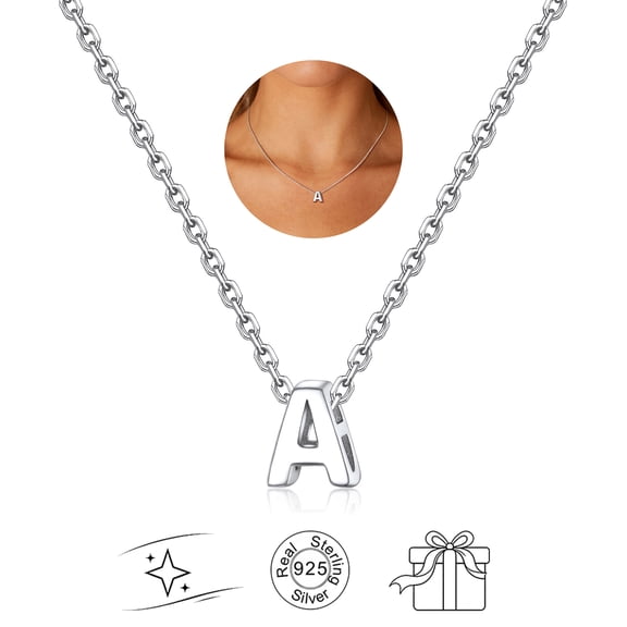 Suplight 925 Sterling Silver Initial Necklace for Women Hypoallergenic Dainty Simple Alphabet Letter A Pendant Personalized Jewelry Gifts for Daughter Wife Birthday