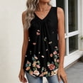 thumbnail image 5 of Kixjoy V Neck Tops for Women Sleeveless Beach Tank Tops Basic Loose Fit Pleated Shirt Fashion Casual Cozy Shirts for Women, Multicolor XXL, 5 of 6