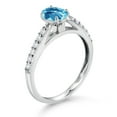 thumbnail image 3 of 10K White Gold Swiss Blue Topaz and White Lab Grown Diamond Soitaire Engagement Ring for Women (1.18 Cttw, Oval Checkerboard 7X5MM, Gemstone November Birthstone, Available in Size 5, 6, 7, 8, 9), 3 of 4