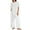 White, variant on Riforla Women Fashion Cotton and Linen Two Piece Casual Wear Short Sleeve Crew Neck Top Trousers and Sportswear Suit Matching Sets Women Clothing Green L
