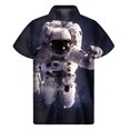 thumbnail image 2 of Camisas hawaianas con estampado 3D de astronauta para hombre, camisas con solapa de astronauta, camisetas holgadas con botones para la calle, blusas de manga corta, 2 of 4