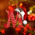 thumbnail image 4 of dajkiuy Christmas Tree Ornaments Christmas Initial with Christmas Hat Personalized DIY Christmas 26 Letters Ornaments 3.15 inch Christmas Decoration Xmas Tree Hanging Decor(M), 4 of 5
