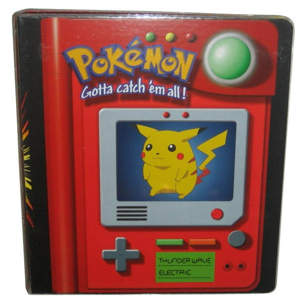 Pokemon trading card 1999 vintage 3 ring binder pikachu pokedex 