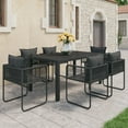 thumbnail image 1 of vidaXL 7 Piece Garden Dining Set PVC Rattan Black, 1 of 5