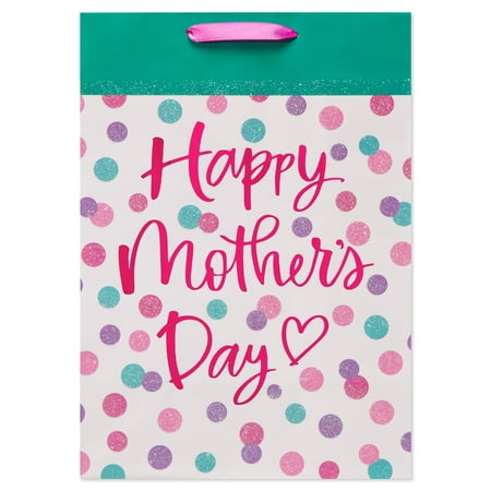 American Greetings 10" Premium Medium Gift Bag, Happy Mother's Day Polka Dots (1-count)