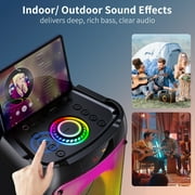 FanFun Karaoke Machine with 2 Wireless Microphones, Bluetooth Speaker, Portable PA System for Party, Sing Machine with Deep Bass, T10-T