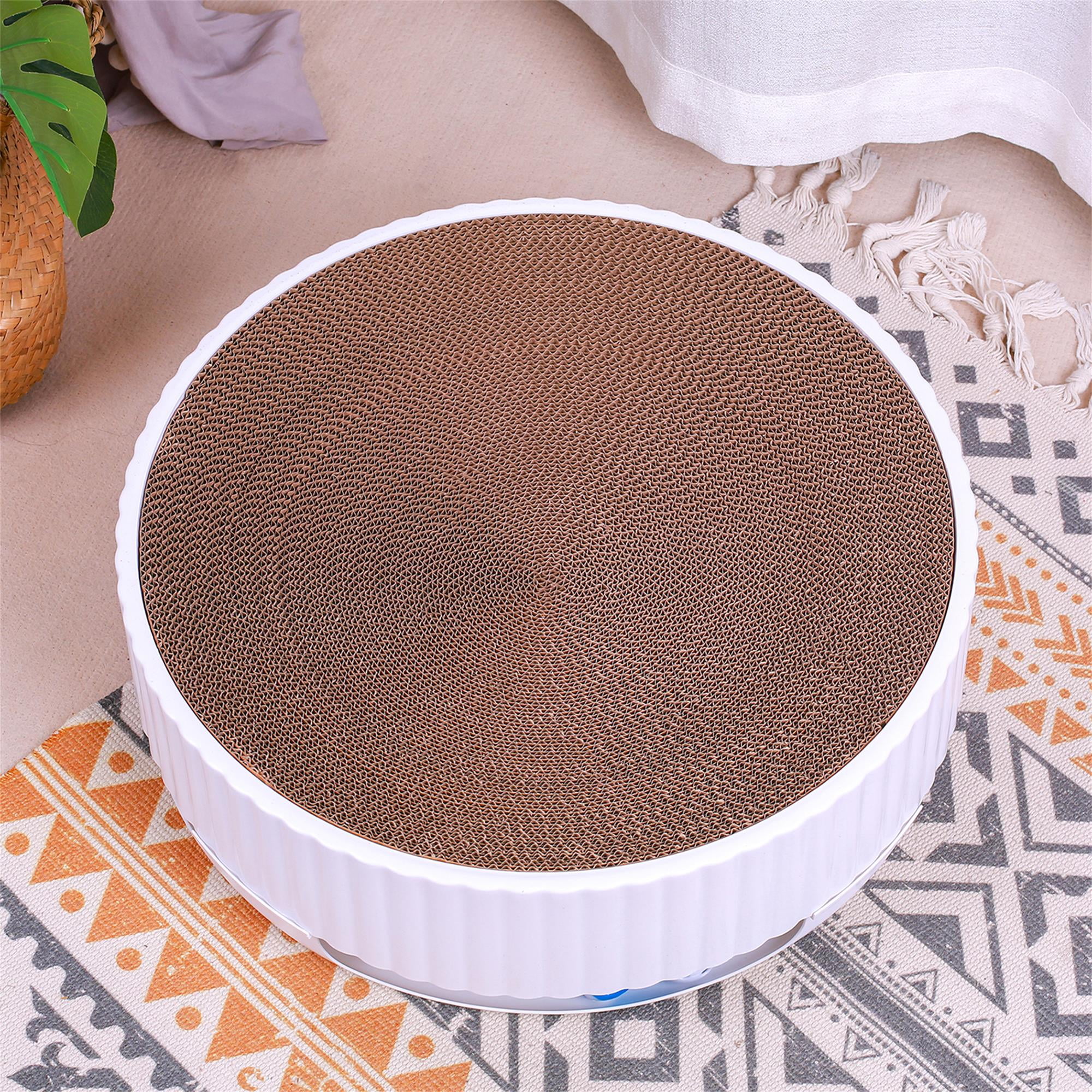 Pefilos 18" Cat Scratcher Toy with Bell Attachment, Cardboard Cats Scratching Post Bed Durable Scratch Kitties Wear-Resistant Supplies, White Pefilos 18" Cat Scratcher Toy with Bell Attachment, Cardboard Cats Scratching Post Bed Durable Scratch Kitties Wear-Resistant Supplies, White