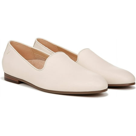 

Vionic Womens Willa II Slip-on Cream Tumbled Leather Flats 7M