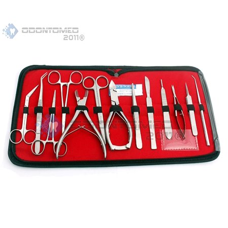 OdontoMed2011® Coral Propagation Fragging Kit Set 15 Pcs Hard Soft Freshwater Reef Stainless Steel Tools Zipper Case