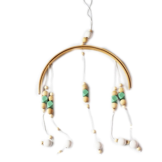 Cuentas de madera de estilo nórdico, campanas de viento, habitación de niños, cama de bebé, campana de viento colgante, decoración de guardería, accesorios de fotografía Sweethay JJ19301-03