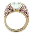 thumbnail image 3 of Womens Rose Gold Ring Anillo Para Mujer Stainless Steel Ring with AAA Grade CZ in Clear Dorli, 3 of 4