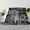 thumbnail image 1 of XMXT Throw Blanket, Sunflower Dinosaur Pattern Machine Washable Blankets for Sofa, 60 x 50 inches Black, 1 of 9