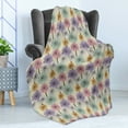 thumbnail image 4 of Colorful Soft Flannel Fleece Throw Blanket, Gerbera Daisy Arrangement with Vintage Inspirations Hand Drawn Blooming Nature, Cozy Plush for Indoor and Outdoor Use, 70" x 90", Multicolor, by Ambesonne, 4 of 5