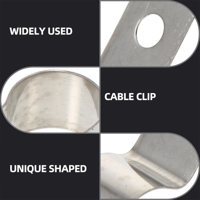 TEHAUX 50Ud Clips Para Sujetar Cables Con Especial De Inoxidable Color Plata