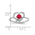 thumbnail image 2 of Solid 14k White Gold 4mm Ruby Diamond Engagement Ring Size 8.5, 2 of 3