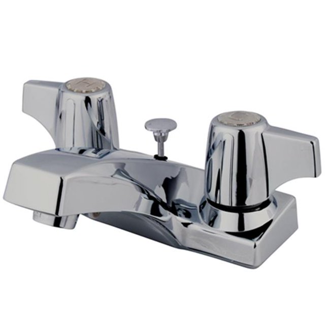 Two Handle 4 in. Centerset Lavatory Faucet with Brass Pop-up