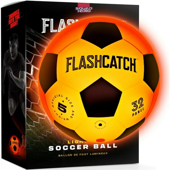 Light up Soccer Ball - Glow in the Dark - NO 5 - Sports Gear Gifts for Boys  Girls 8-15  Year Old - Kids, Teens Gift Ideas - Cool Boy Toys Ages 8 9 10 11 12 13 14 15 Glowing Night Activity