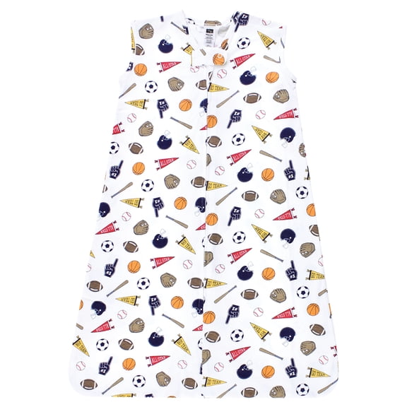 Hudson Baby Infant Boy Cotton Sleeveless Wearable Sleeping Bag, Sack, Blanket, Sports Fan, 0-6 Months