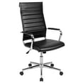 thumbnail image 3 of Emma + Oliver High Back Black LeatherSoft Ribbed Executive Swivel Office Chair - Desk Chair, 3 of 13